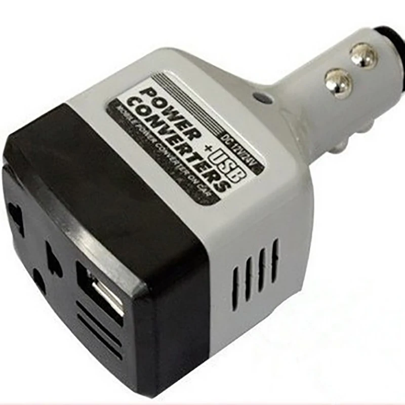 12V/ 24V DC To 220V Car Power Voltage USB Adapter Inverter For Truck Vehicles ABS Retardant Plastic Car Accessories