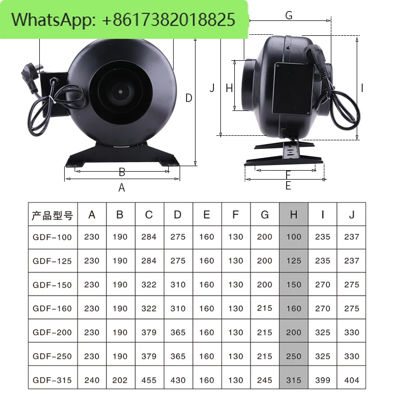 Runder Kanalventilator, koaxialer Radialventilator, Abluftventilator mit geräuschloser Kanalventilator, starker Abluftventilator