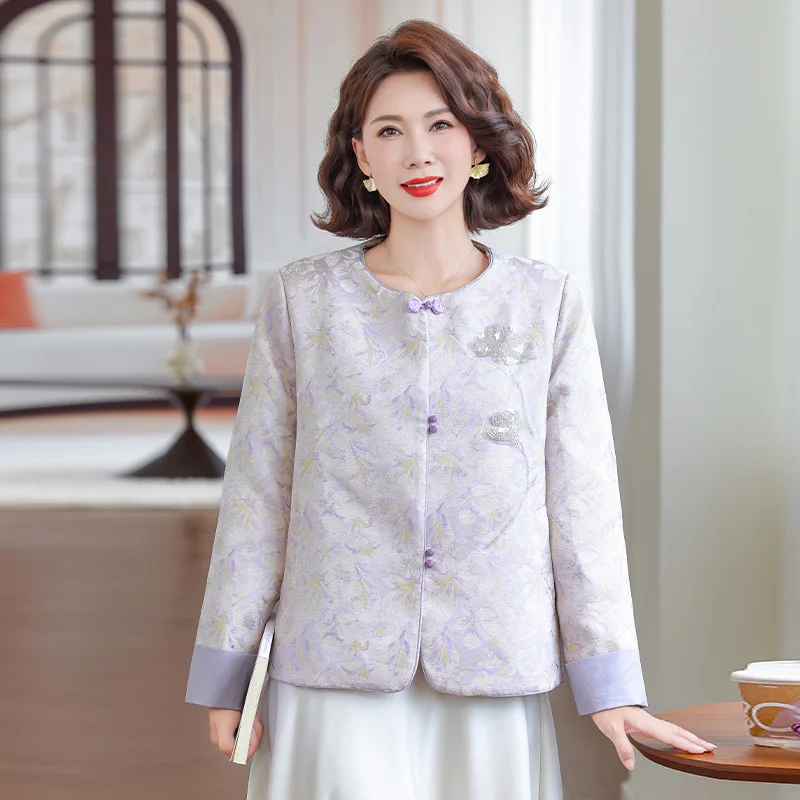 chinese-style-women-elegant-qipao-tops-beads-satin-print-cheongsam-round-collartang-clothes-novelty-daily-casual-blouse-shirt
