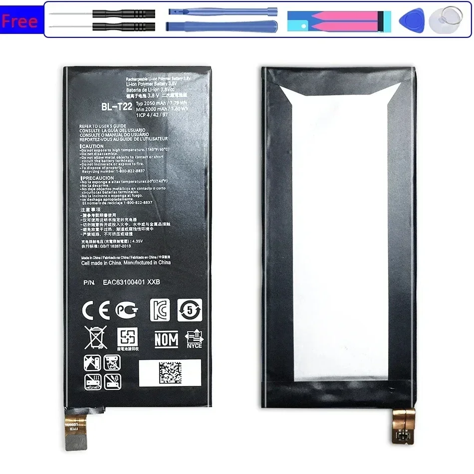 BL-T22 Replacement Battery For LG Zero H650 H650E H740 F620 LS675 F620L F620S H650K 2050mAh Mobile Phone Batteries High Quality