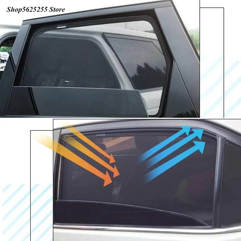 Car Sun Shade Mesh for Hyundai Palisade 2019 2020 2021 2022 Side Window Sunshade Sunscreen UV Heat Insulation Anti-mosquito