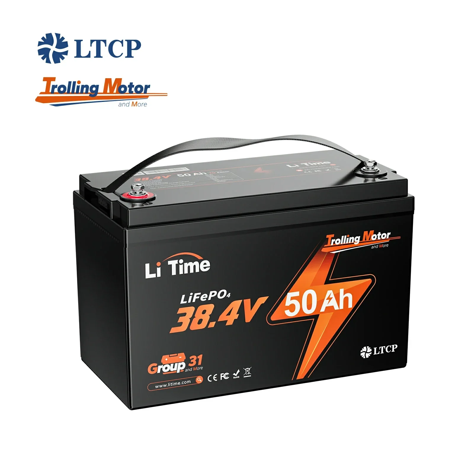 

36V 50Ah Marine Trolling Motor LiFePO4 Lithium Battery Low-temp Cut-off Protection US EU AU JP CA Stock