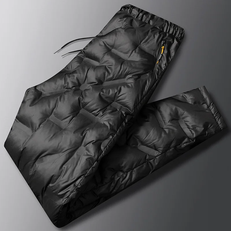 Outdoor Men's Thickened 2023 Winter Waterproof Warm Down Pants Elegant Trendy Cold Insulation Sports Padded Pencil Trousers