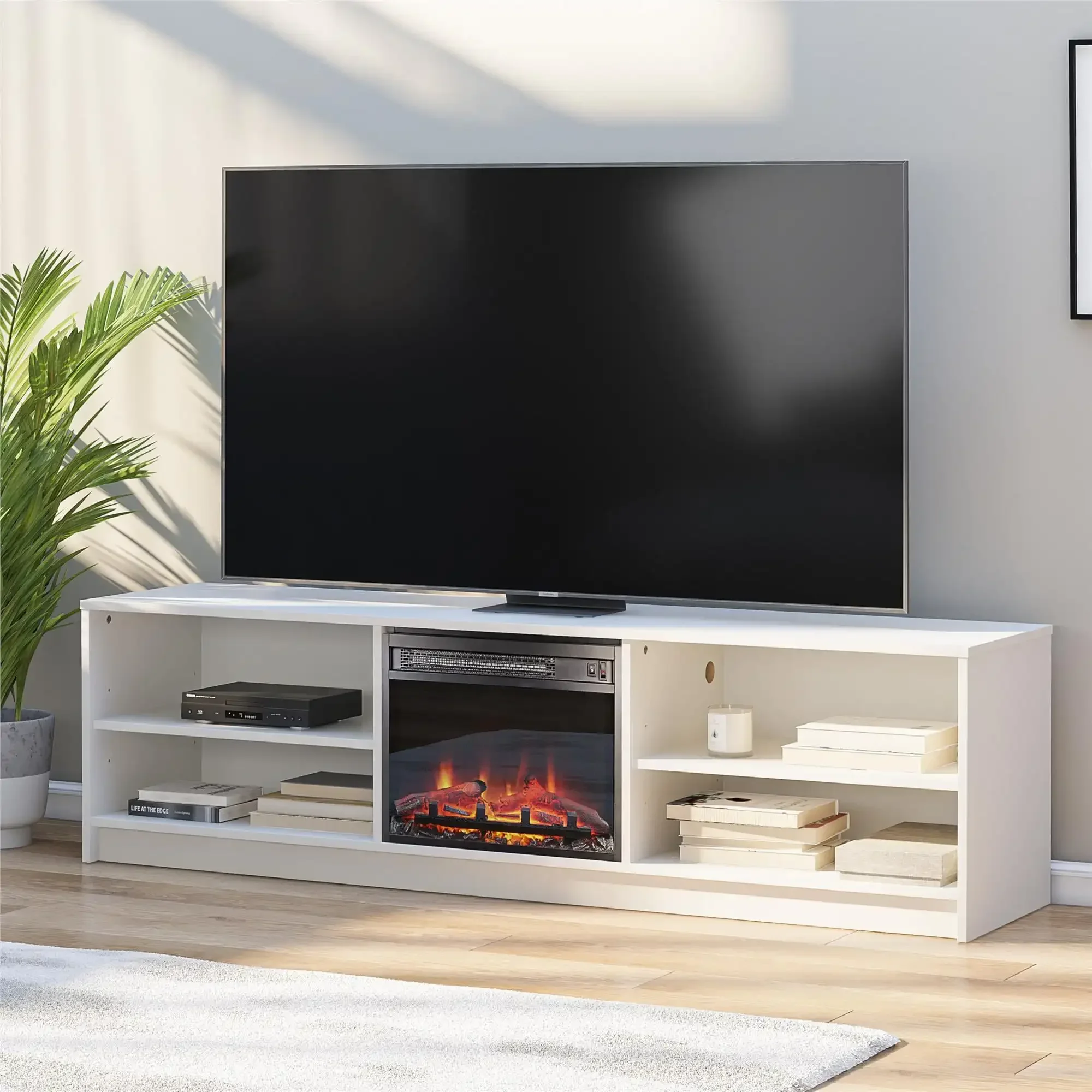 Fireplace TV Stand, for TVs up to 75