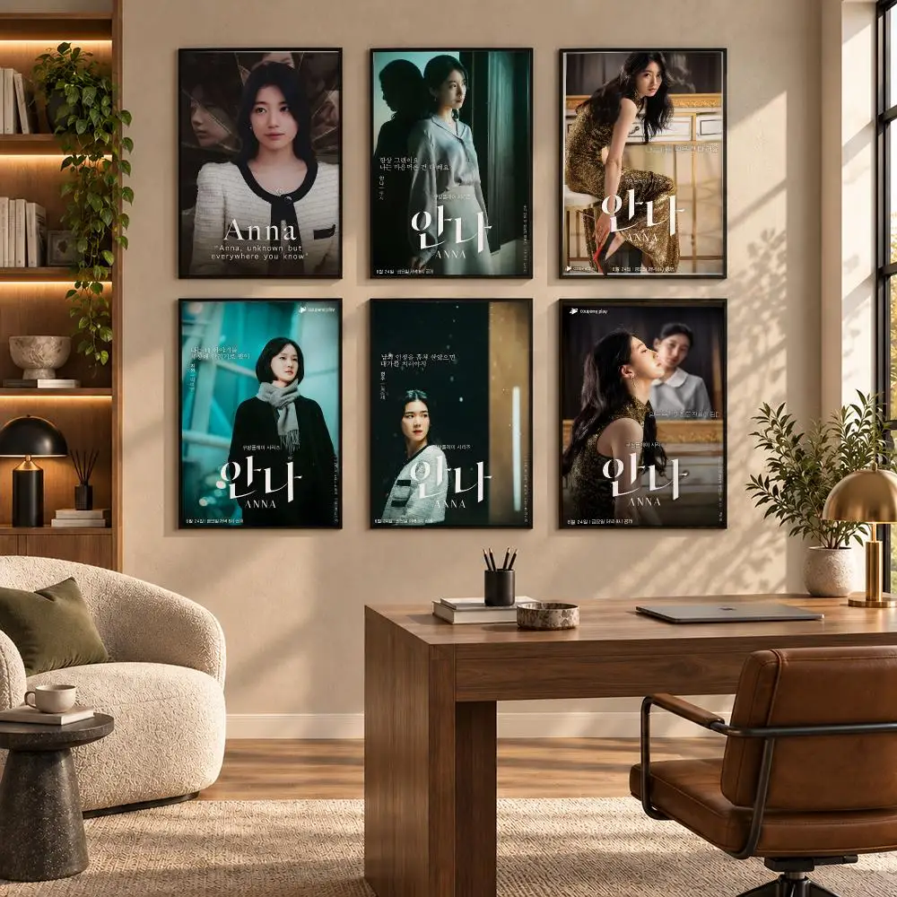 Popular Korean Anna Poster Self-adhesive Art Waterproof Paper Sticker Coffee House Bar Room Wall Decor