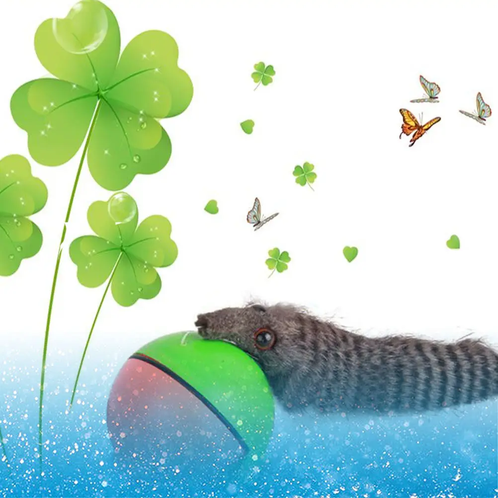 

Электрический моторизованный мяч-бобёр для кошек, щенков и других питомцев, разноцветный, для развлекательных игр и погони на мышку