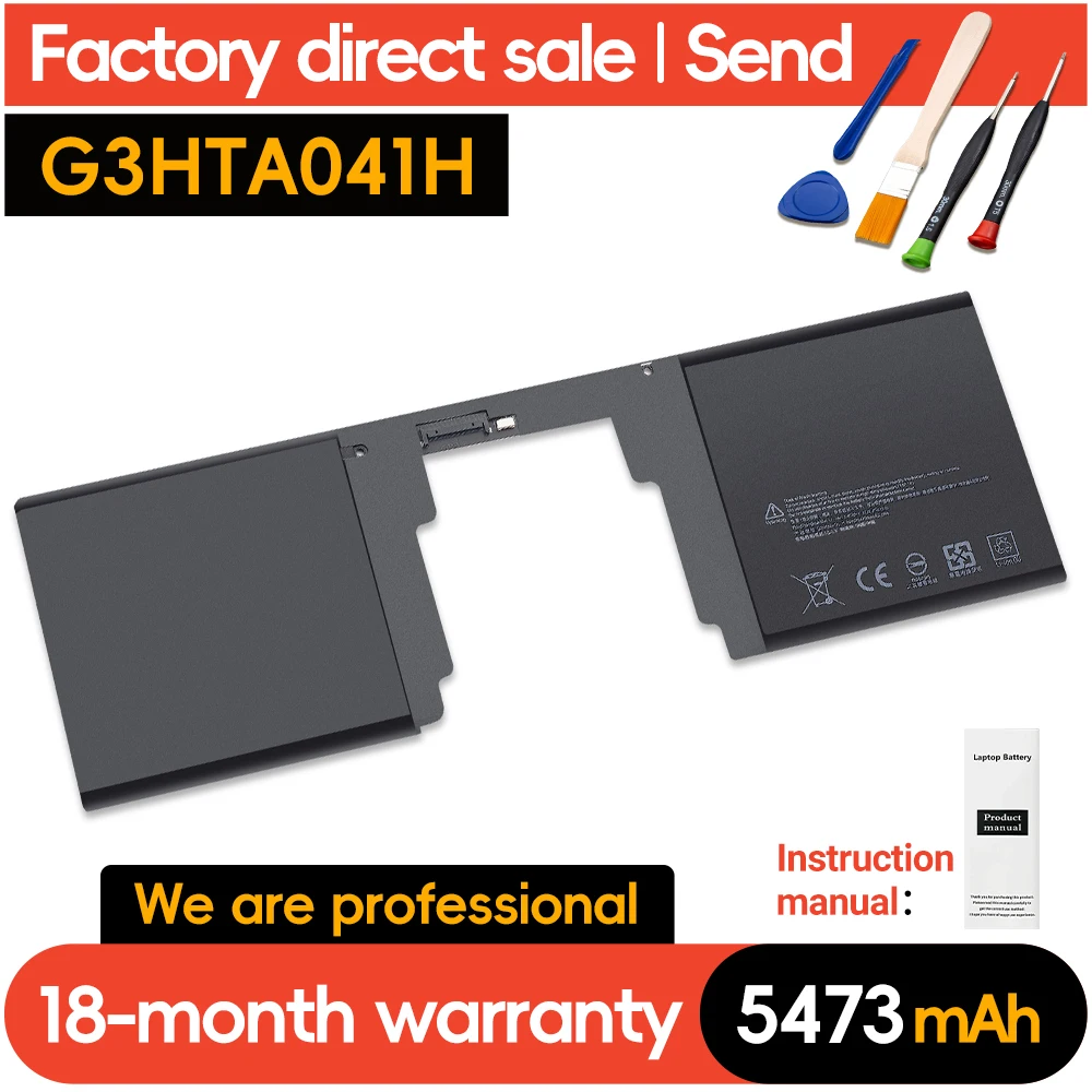SUOZHAN  G3HTA040H G3HTA041H Laptop Battery For Microsoft Surface Book 2 2nd Gen (15-Inch, Model 1793) Keyboard 11.36V 5473mAh