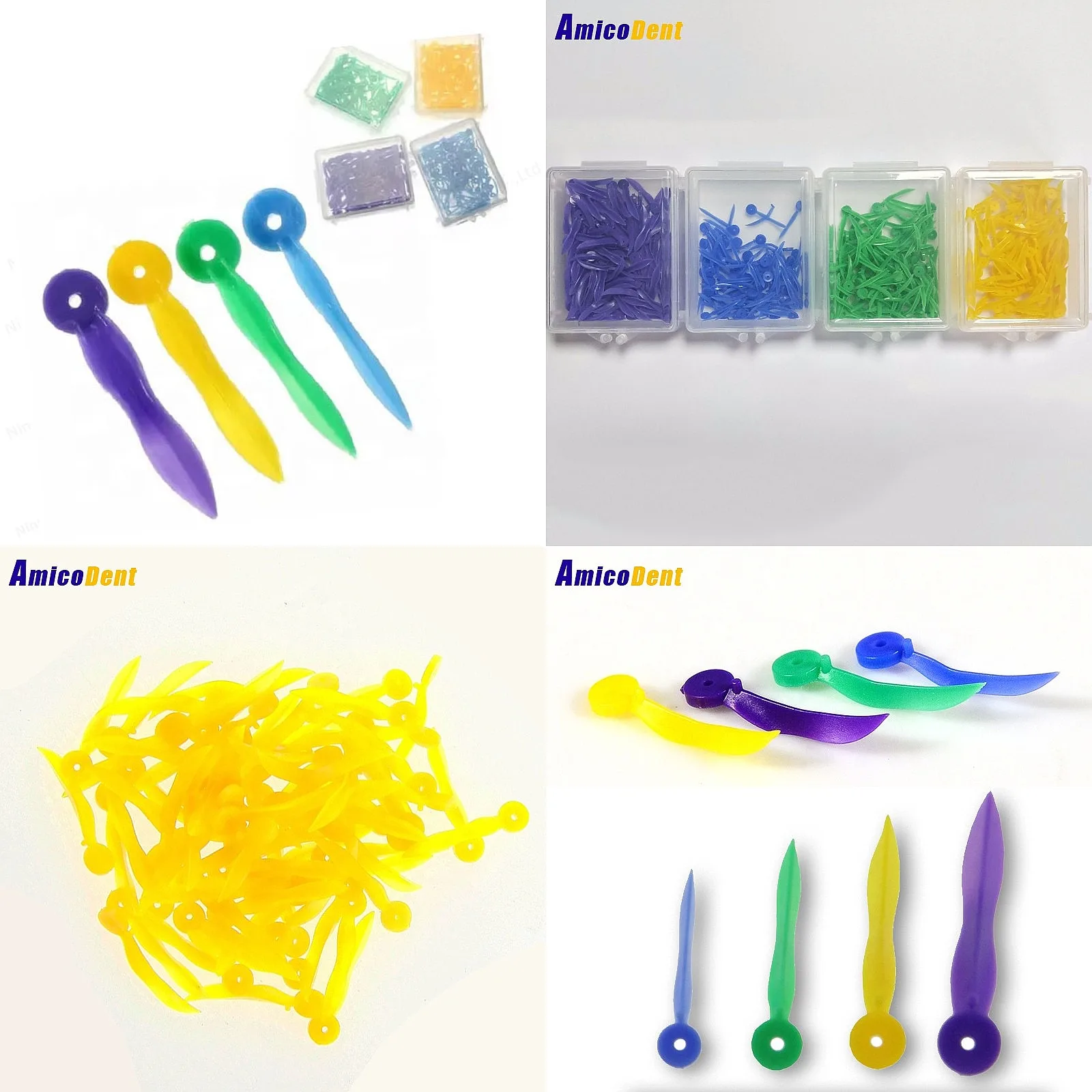 Disposable Dentals Plastic Wedge with Hole Fixing Wedge 200pcs/Box 4 Colors Manual Power Source
