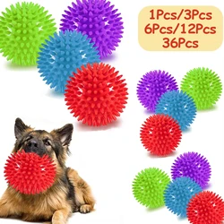 1/36 Uds. Juguetes chirriantes para perros, bolas para perros con puntas, limpia los dientes y la salud de las encías para su mascota, juguetes con pelota chirriante para masticadores agresivos