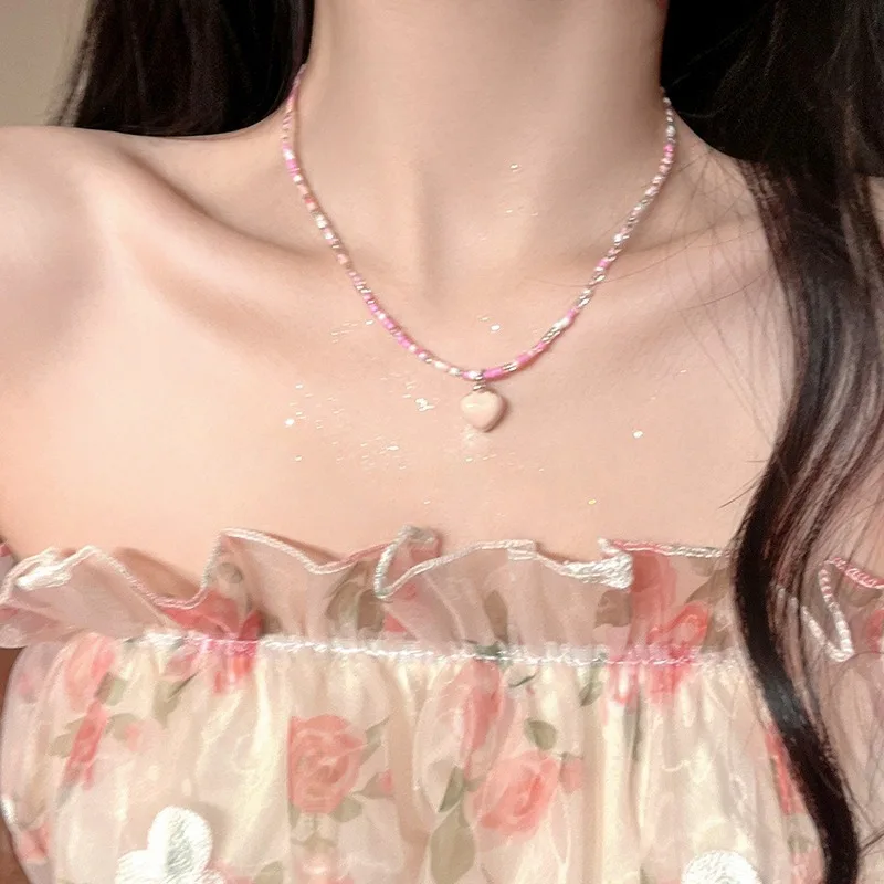 Pastel-Colored Dopamine Necklace Women's for Women, Vintage Boho Statement Necklace, Gift Wedding Party Casual Chic Trendy