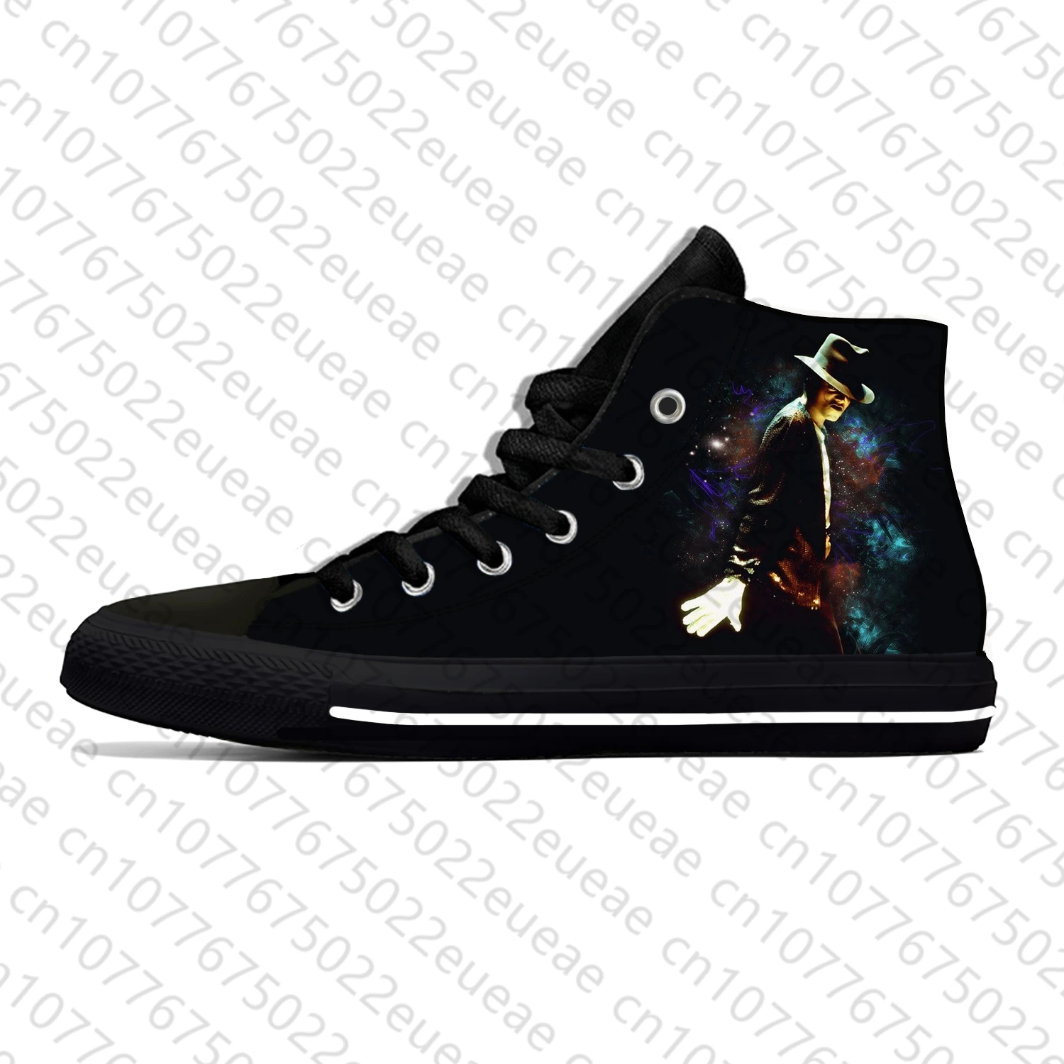 Hot King of Pop Michael Jackson Rock Music Singer Casual Cloth Shoes High Top Lightweight Breathable 3D Print Men Women Sneakers