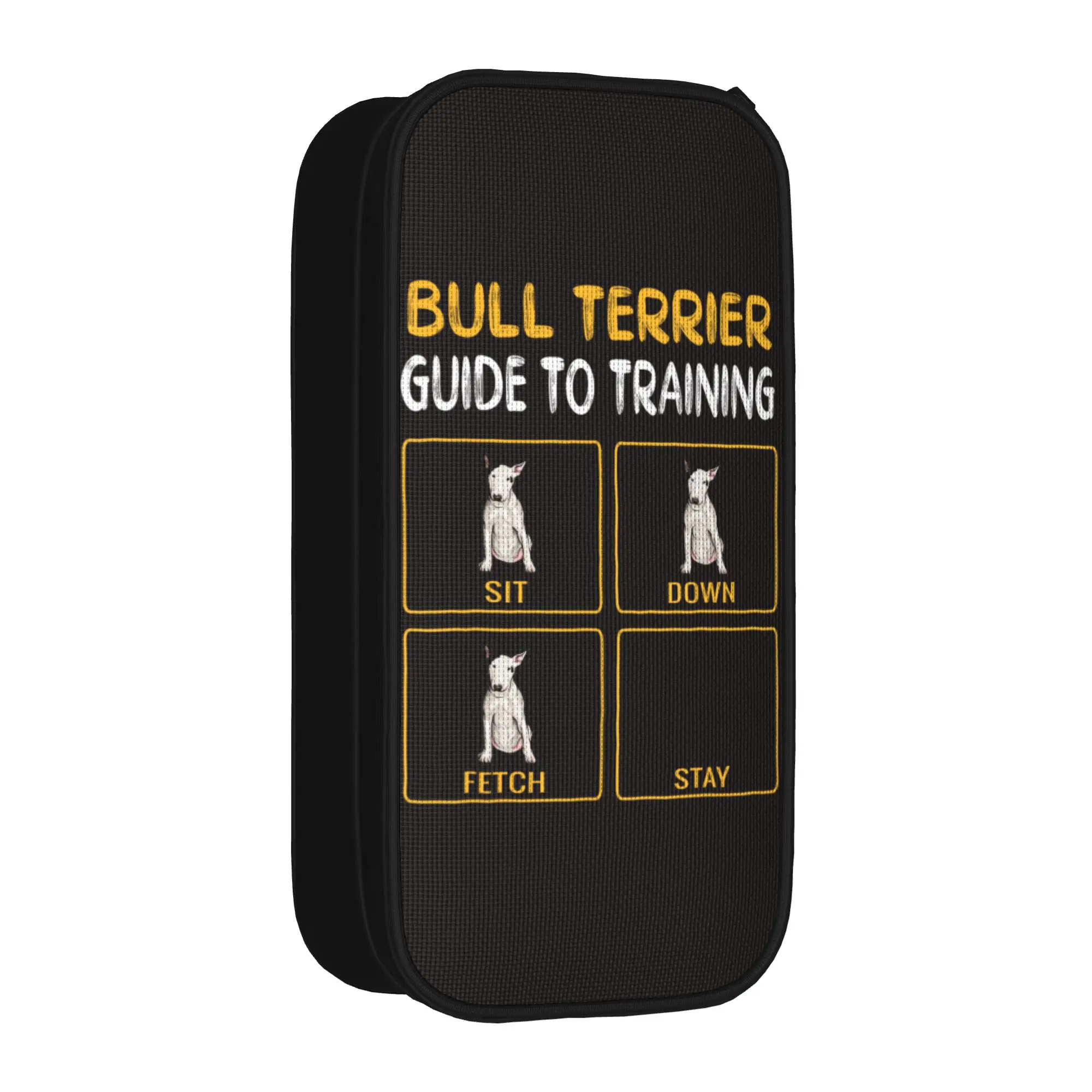 Funny Bull Terrier Guide to Training Dog Pencil Case New   Pen Bag Girl Boy Large Storage School Supplies Cosmetic Pencilcases