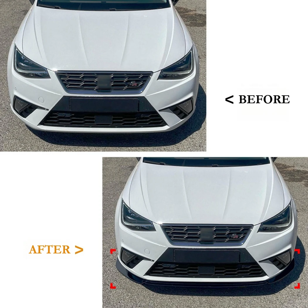 Front Bumper Splitter Lip For Seat Ibiza MK5 Standard/FR 6F KJ1 2018-2024 Spoiler Diffuser Canard Body Kit Guard Protector - view 3