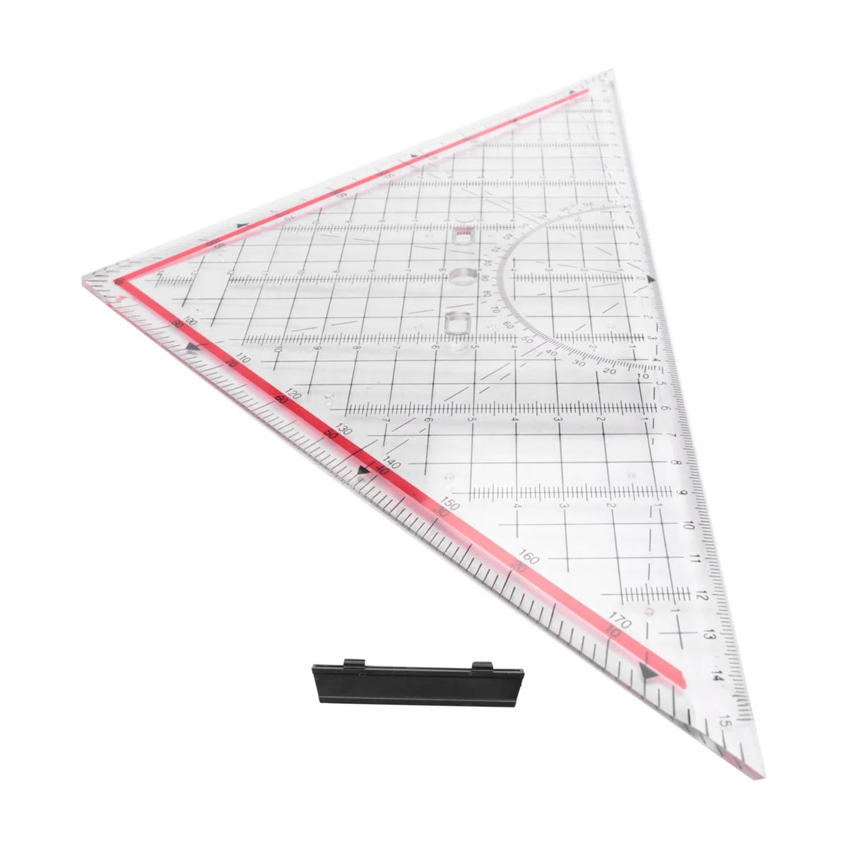 30CM Drawing Triangle Ruler Multi-Function Drawing Design Ruler with Handle Protractor Measurement Ruler Stationery