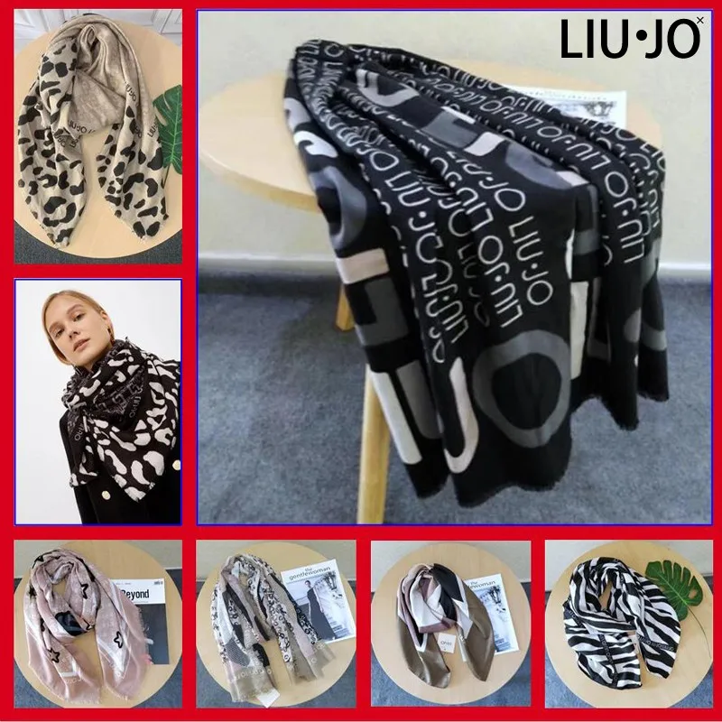 Liu Jo Original Single Italian Tide Brand 2025 Fashion Young Luxury Simple Atmosphere New Fashion Warm Letter Shawl Scarf