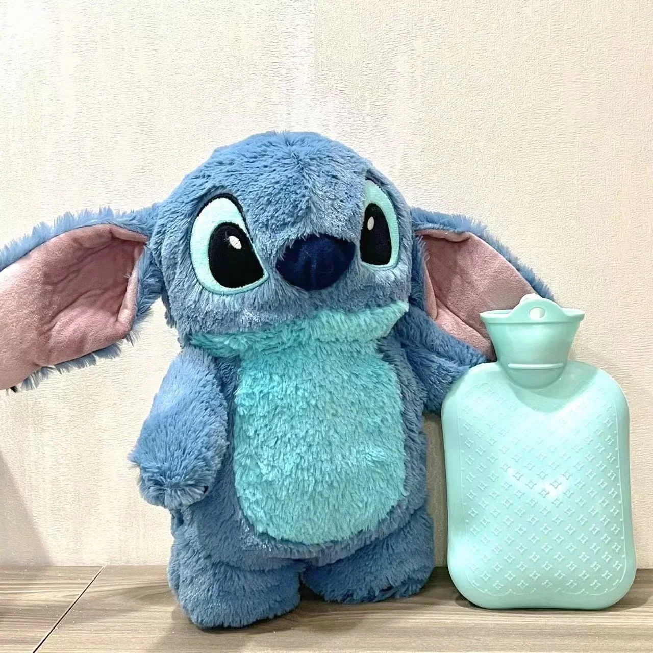 Disney Anime  Kawaii Turo Lilo Stitch Plush Hot Water Bottle Winter Women'S Home Water Filling Hand Warmer Monster Toys Gift