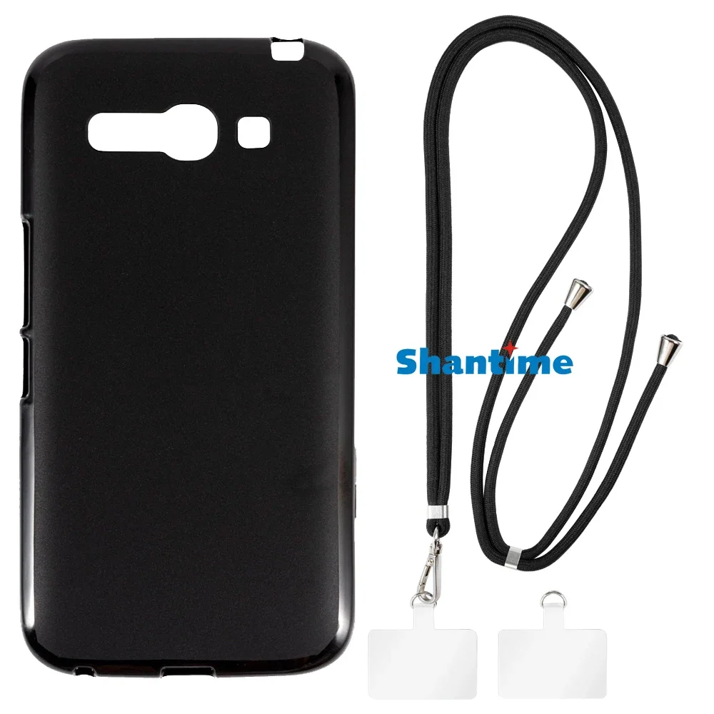 Suitable for Alcatel One Touch Pop C9 7047D Case + Ajustable Neck/Crossbody Lanyards and Spacers, Silicone TPU Cover with Soft