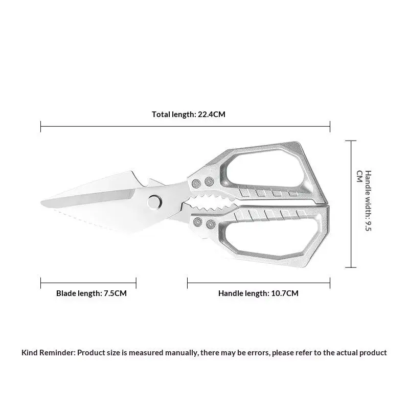 High-Performance Kitchen Shears in Stainless Steel for Meat Fish Poultry Cutting
