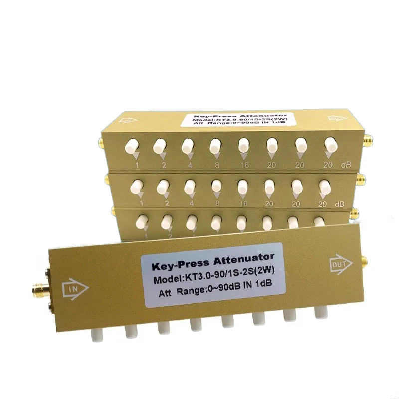SMA type button adjustable attenuator SMA-KK DC-2.5/3/4GHz 0-30/60/90dB 2/5W RF variable attenuator key-press signal attenuator