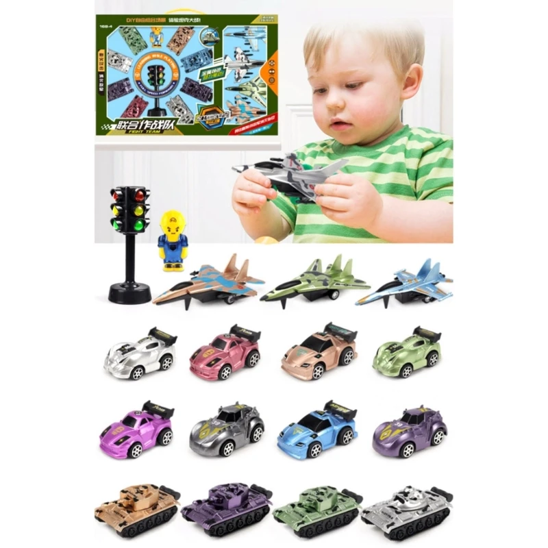 

1Set Kids Mini Inertia Traffic Signal Light Educational Toys Simulational Military Vehicle Models Toddler Toy for Boys Gift
