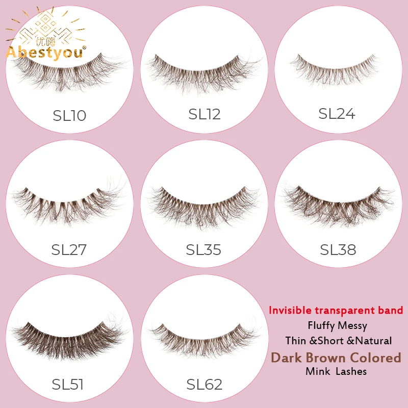 Abestyou New 10-15mm 1pair 5d Fluffy Mink Colorful Eyelashes Costume Fancy Ball Dramatic Unique Dark Brown Coloured False Lashes