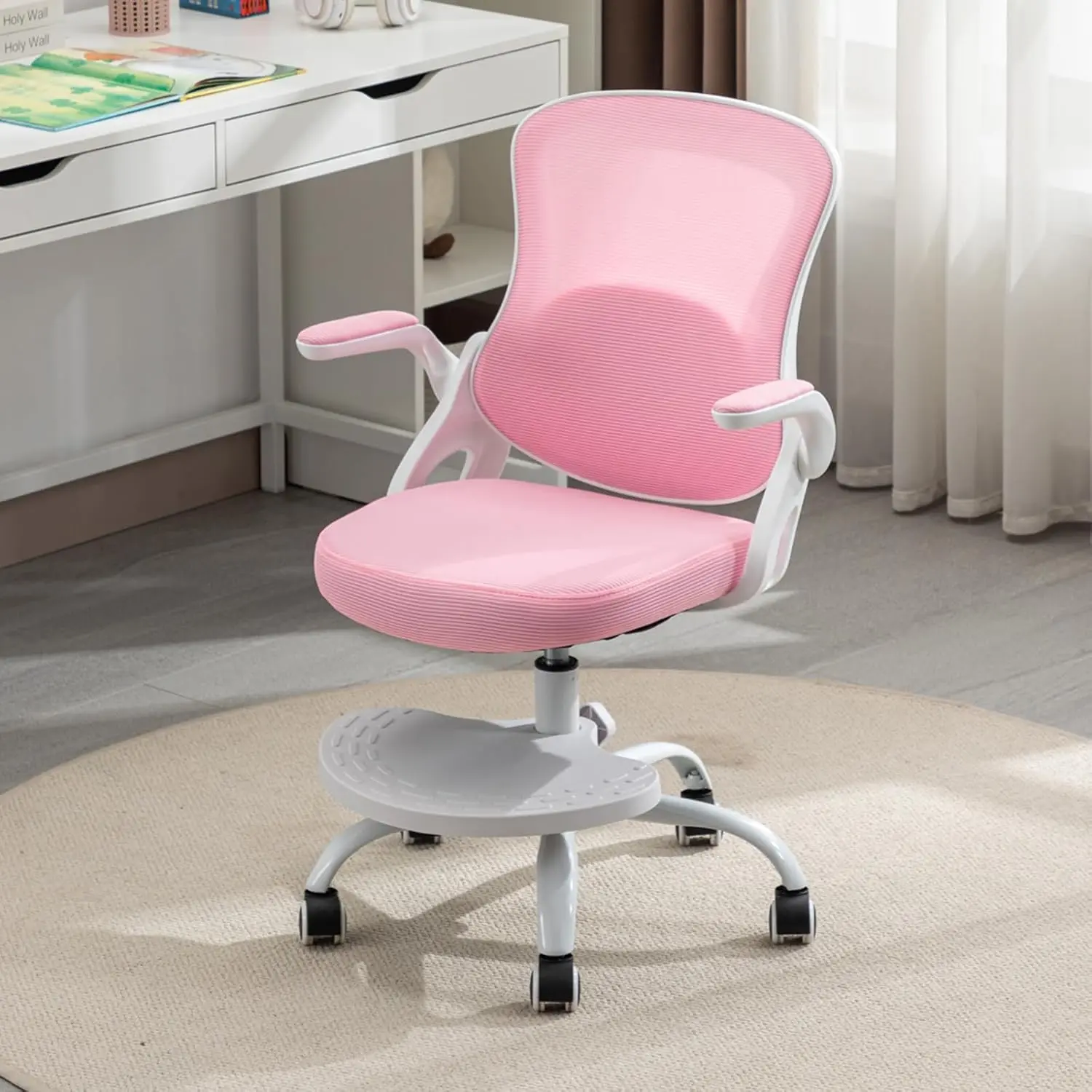 

Kids Desk Chair,Ergonomic Study Chair with Adjustable Height,Swivel Mesh Desk Chair with Wheels,Home Office Chair