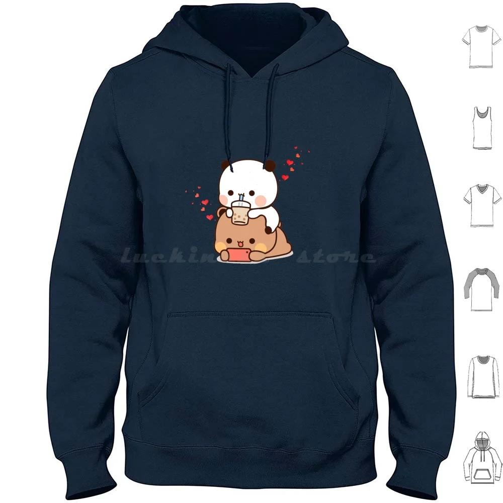 

Bubu Dudu Chilling Hoodie Cotton Long Sleeve Panda Bears Bubu Dudu Bubu Dudu Love Adorable Panda Bear Cute Playing