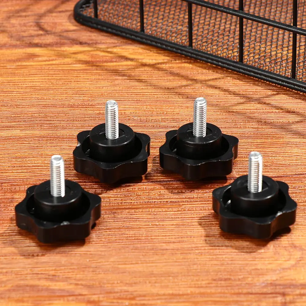 4PCS Practical M6 M8 Machinery Latche Threaded Thumb Screw Star Knobs Grips Star Shaped Head Knob Carbon Steel