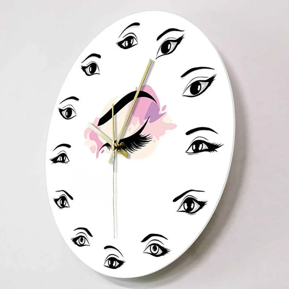 

Beauty Salon Room Eyelash Eye Pattern Wall Clock Creative Decorative Wall Clock Decor Silent Accurate Movement