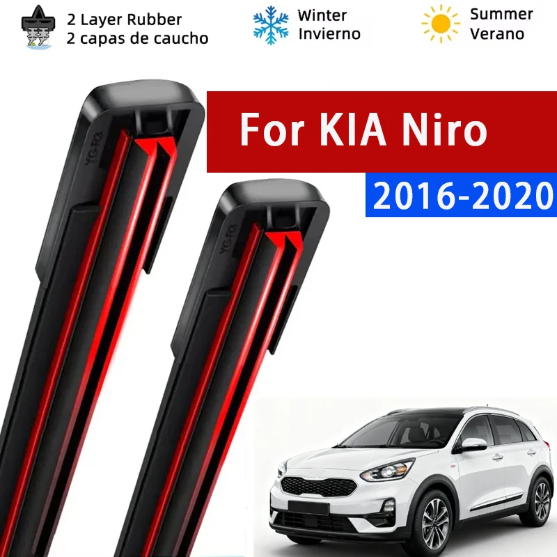 

For KIA Niro 2016-2020 2017 2018 2019 Wiper Front Wiper Blades Windshield Windscreen Window Brushes 26"+16"Car Accessories