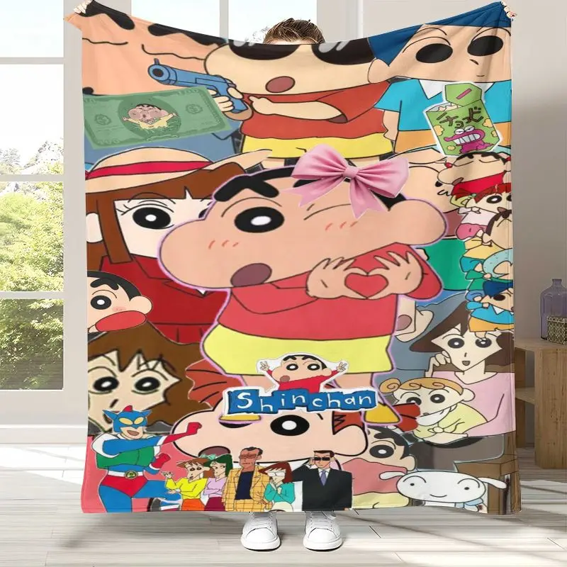 Cute C-Crayon Shin-chans Cartoon Soft Flannel Throw Blanket,Cozy Blanket for Bed,Sofa,Living Room,Picnic,Home Decor,Gift Kids