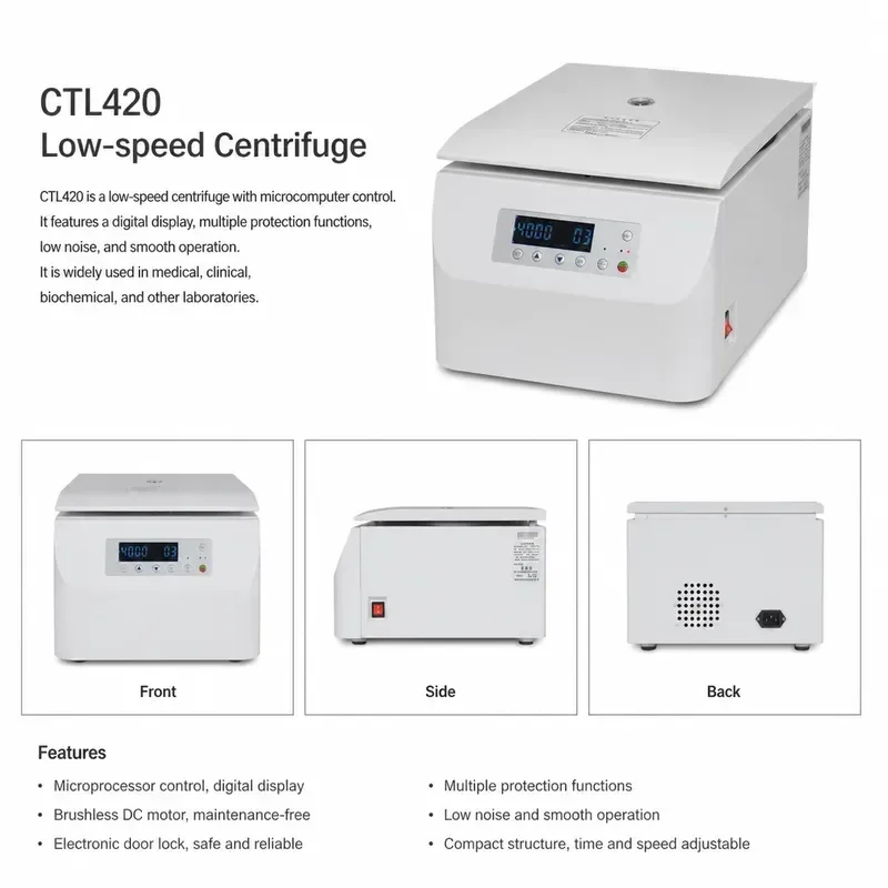 CTL420 4000rpm Benchtop Low Speed 12 Placer Swing Out Rotor Horizontal Centrifuge Laboratory Centrifuge Horizontal
