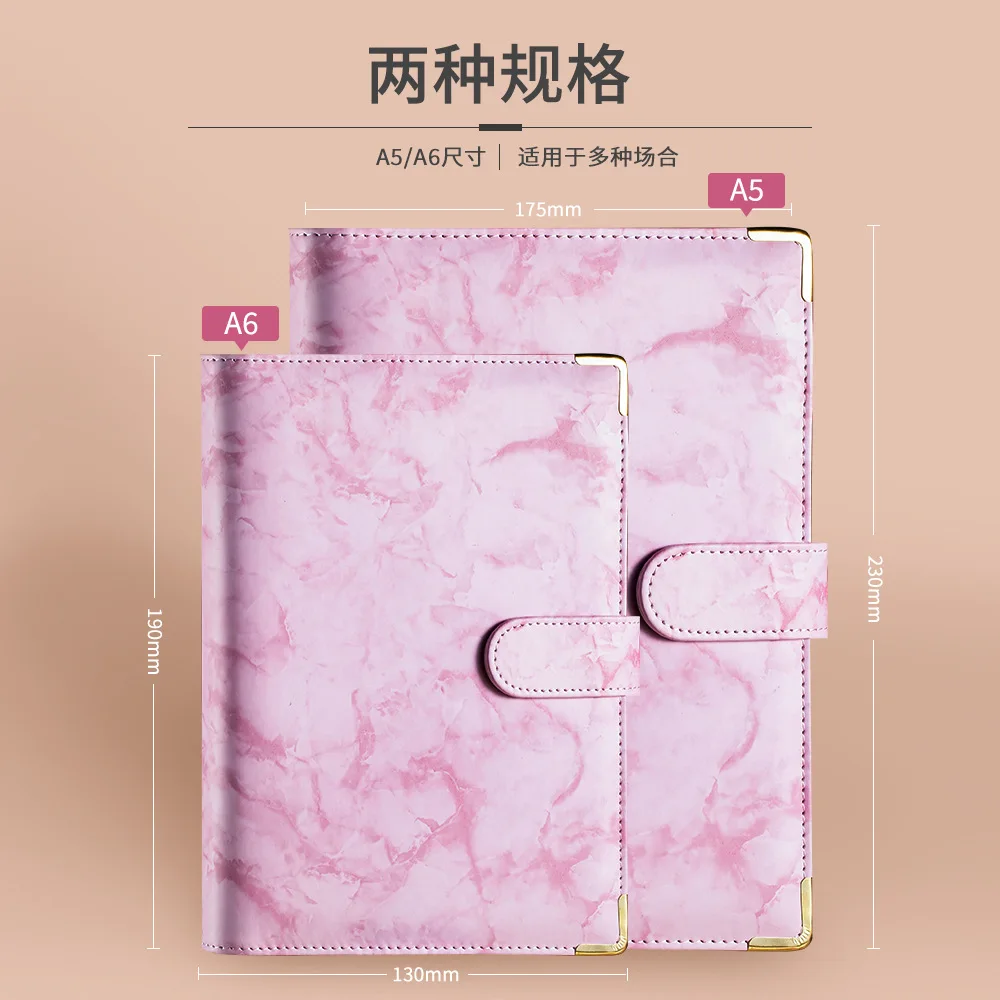 PU Marble Leather A6 Handbook Notepad Budget Loose-leaf Book A5 Loose-leaf Notebook