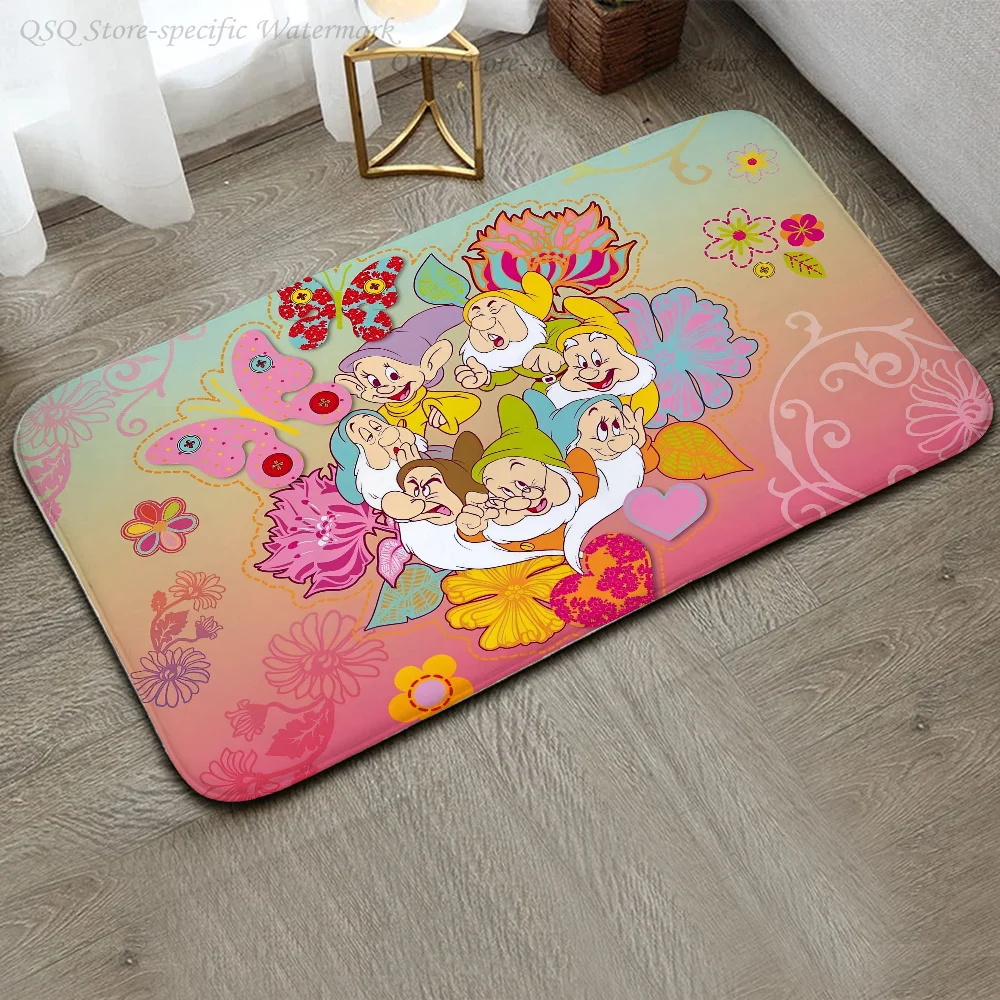 1pc MINISO Disney Snow White And The Seven Dwarfs Floor Mat Anti-Slip Kitchen Bedroom Handmade Tufted Rug Carpet Living Room Rug