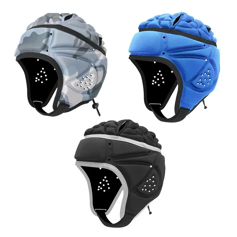 Football Headguards Adjustable Goalkeeper Helmet Soft Children's Sports Guards for Football Breathable Fabric Protection