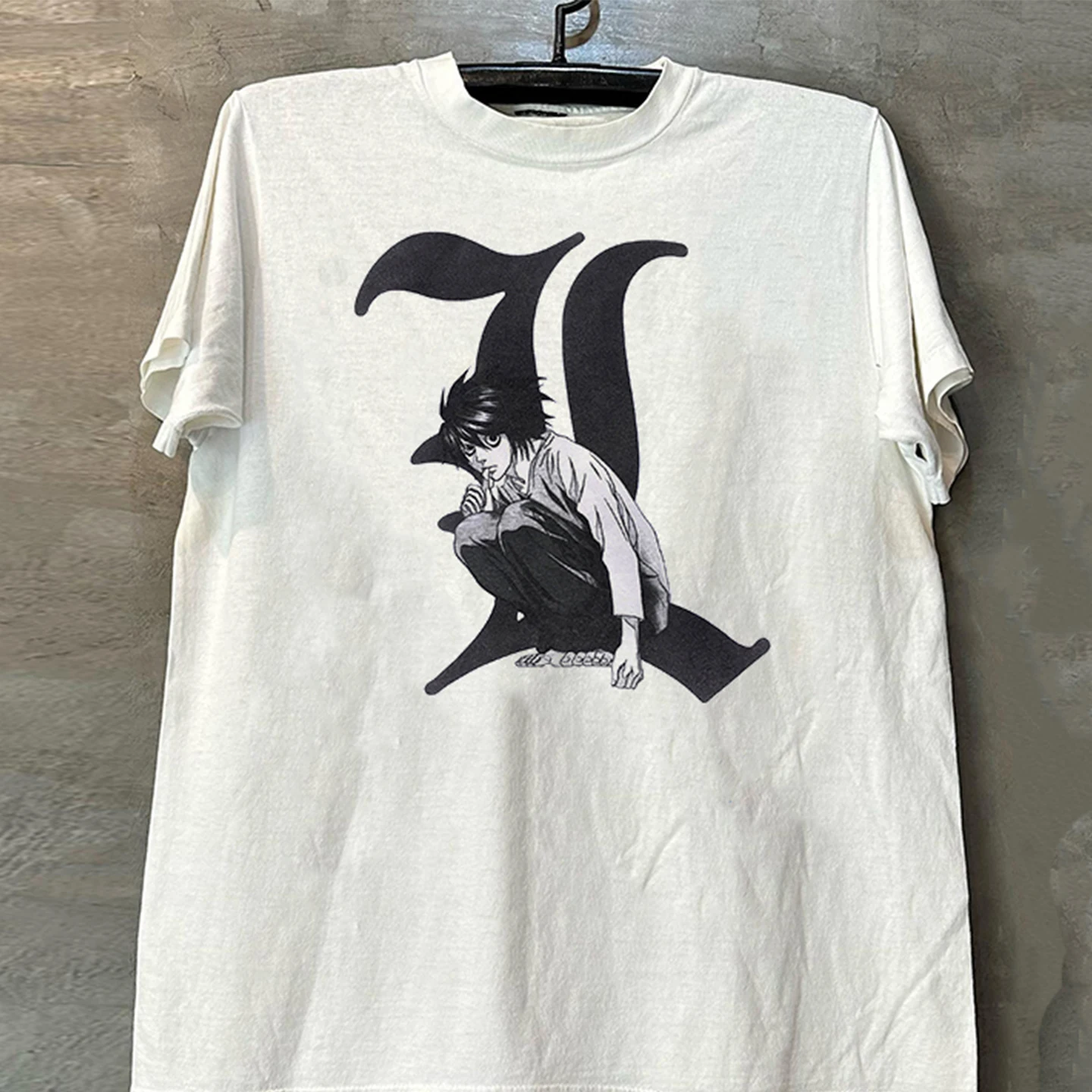 Death Note Anime Direct Print Vintage American Style Short Sleeve T-Shirt Youthful Summer Casual Loose Fit Creative Fun Print