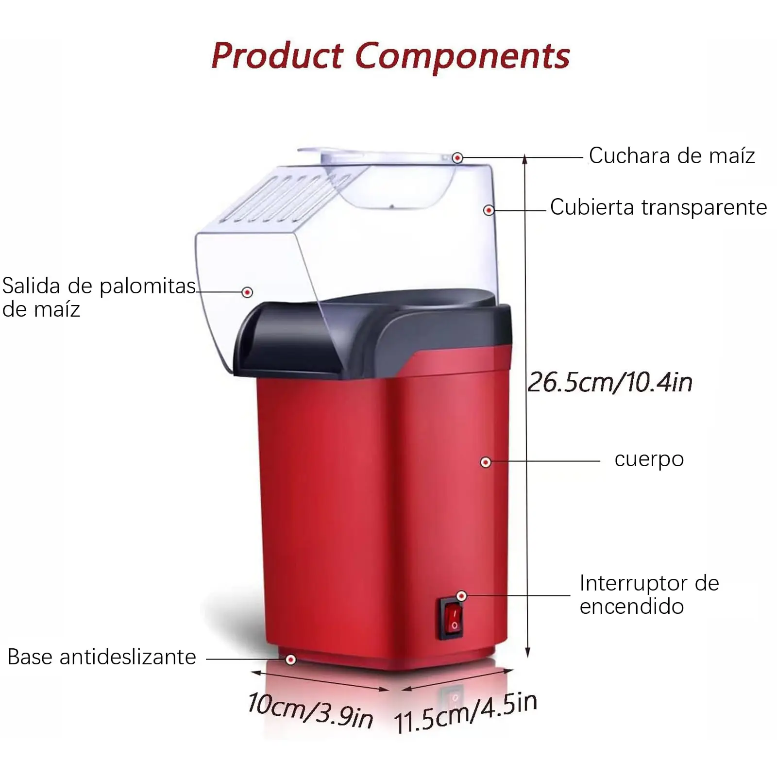 Tragbarer Popcorn-Maker: Ölfrei, gesund für Filme und Versammlungen mit Freunden