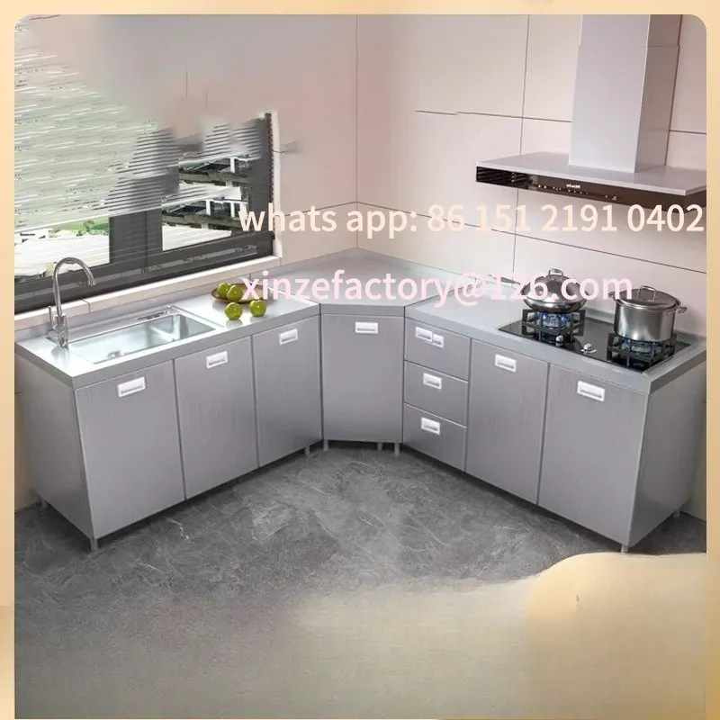 

Customizable 304 Cabinets Kitchen Simple Stove Cupboard Vegetable Washing Integrated Storage Side Cabinet