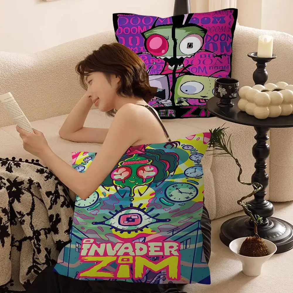 I-Invader Z-Zim Cartoon Pillow Gift Home Office Decoration Pillow Bedroom Sofa Car Cushion CoverPillow Case