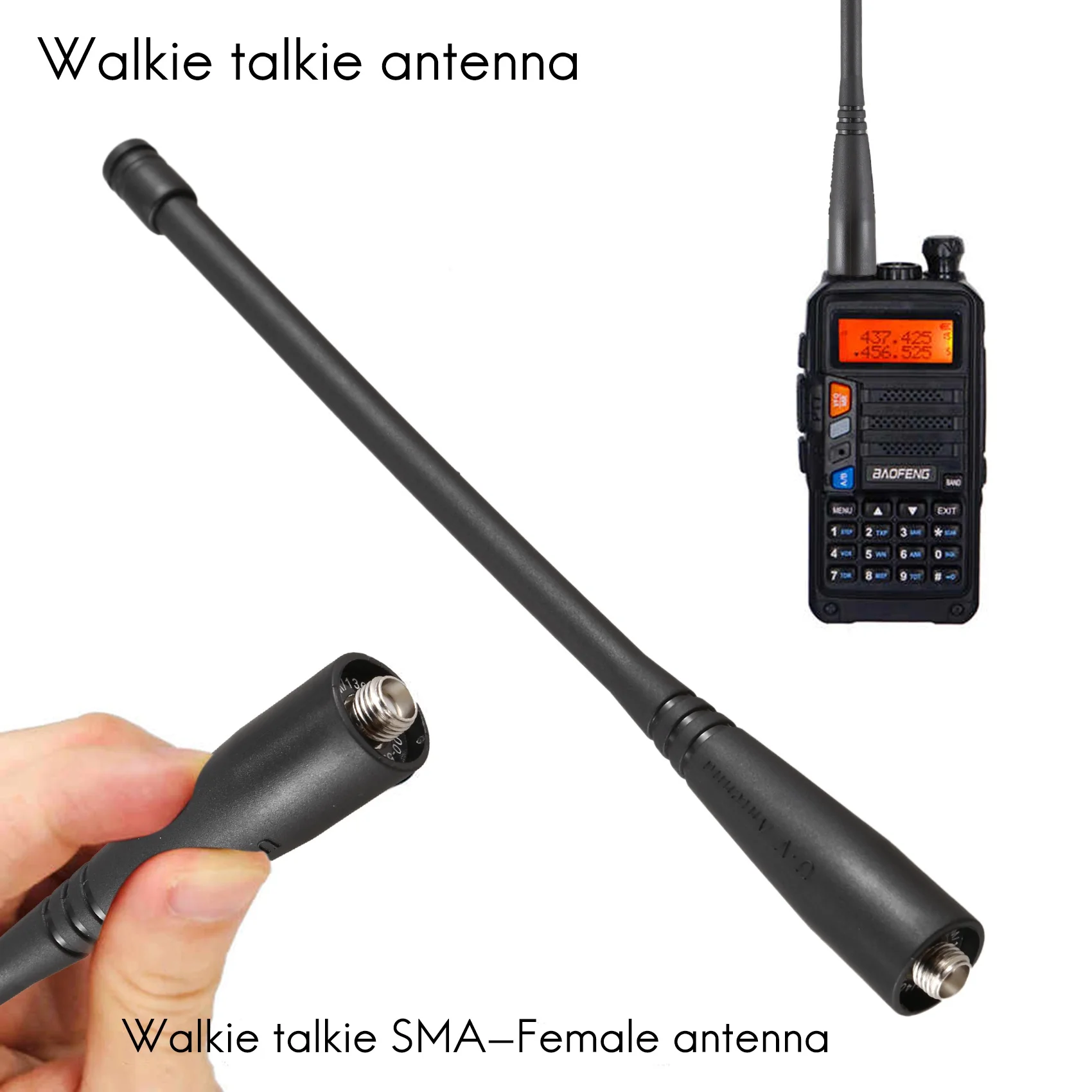 วิทยุสื่อสารสำหรับวิทยุสื่อสาร Baofeng เสาอากาศ UV-5R SMA-ตัวเมีย uhf/vhf 136-174/400-520 MHz สำหรับ GT-3 UV-82 UV5R สำหรับอุปกรณ์เสริม Baofeng