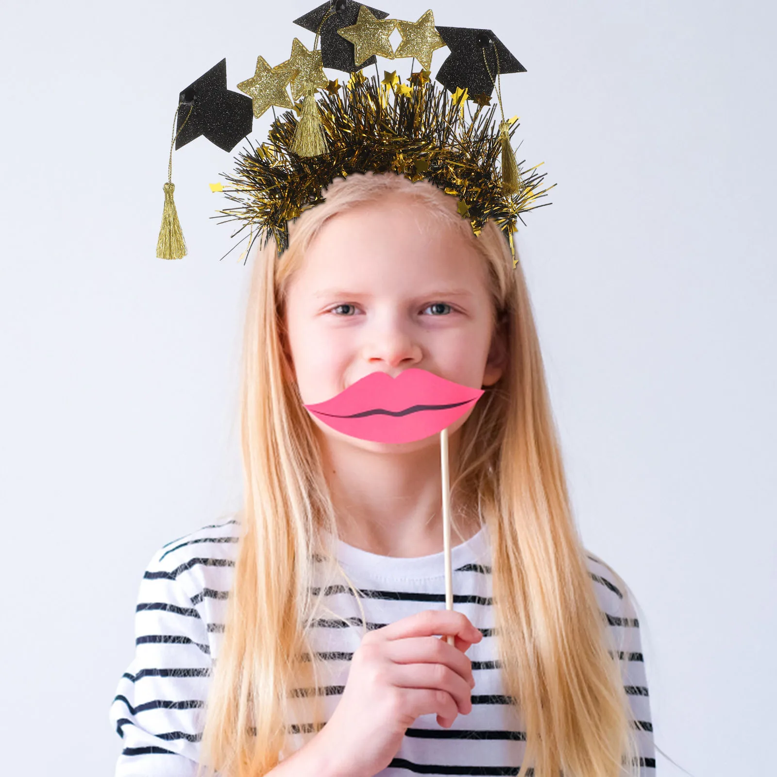 

Mini Graduation Cap Headdress Star Tassel Headband Secure Nonslip Sturdy Wire Comfortable Lightweight Grad Party
