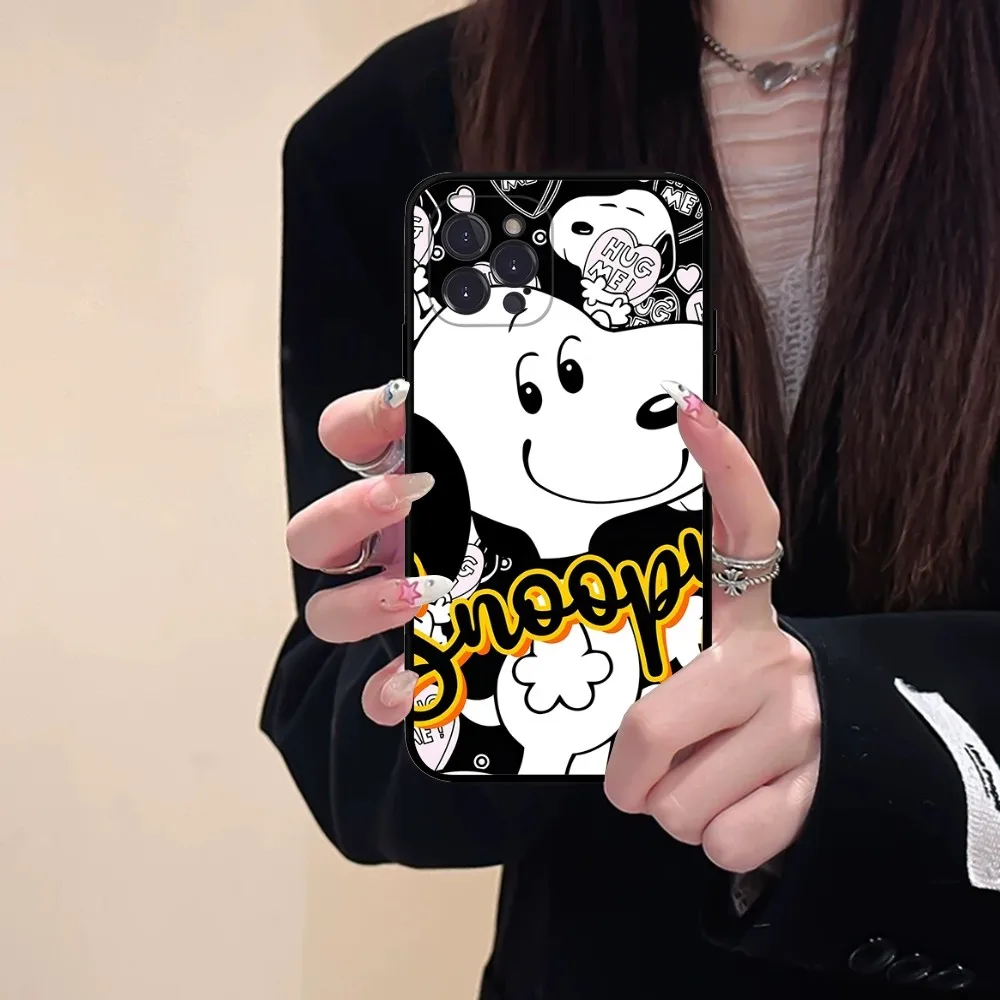 Cartoon S-SnoopyS-S Phone Case Silicone Soft For Iphone 16 15 14 13 12 11 Pro Mini XS MAX Plus X Cover