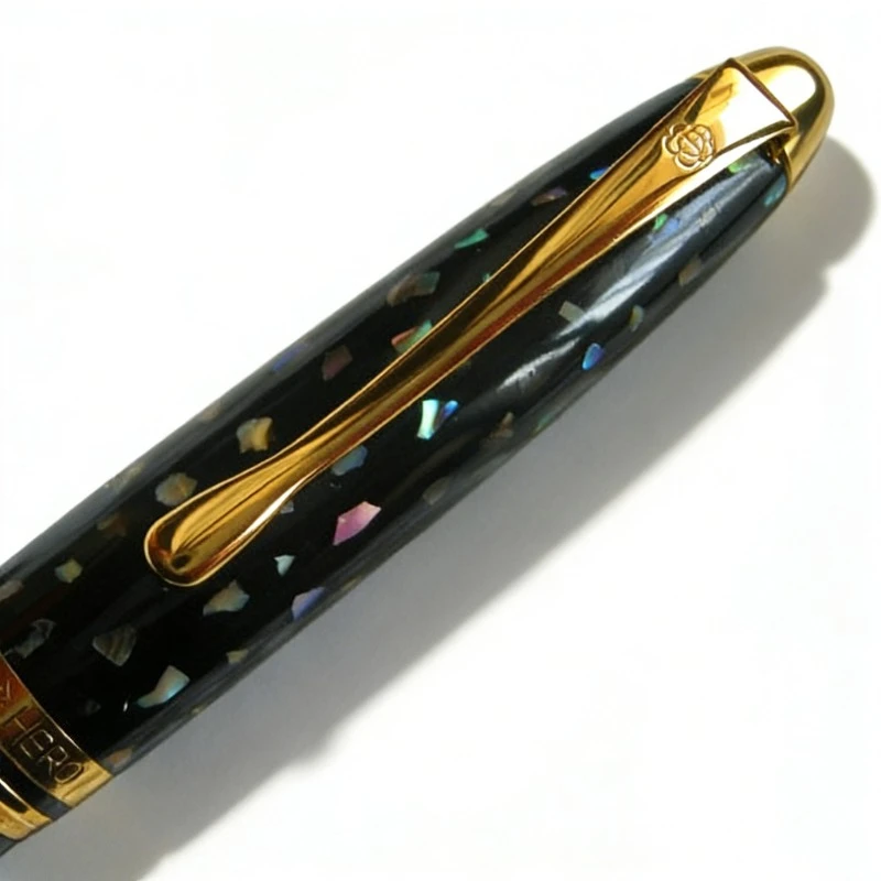 Vintage Hero 12K Nib Fountain Pen Shell Gold 0.5F Tip Pen High-Quality Collectible Unique Design Premium Ink Pens Stationery