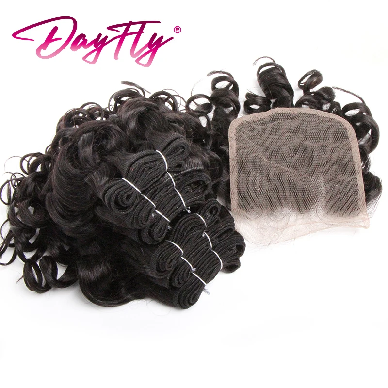 Hair Bundles With Closure Natural Brazilian Hair Weave Bundles With Closure 4x4 Short Ombre Loose Wave Bundles With Lace Closure