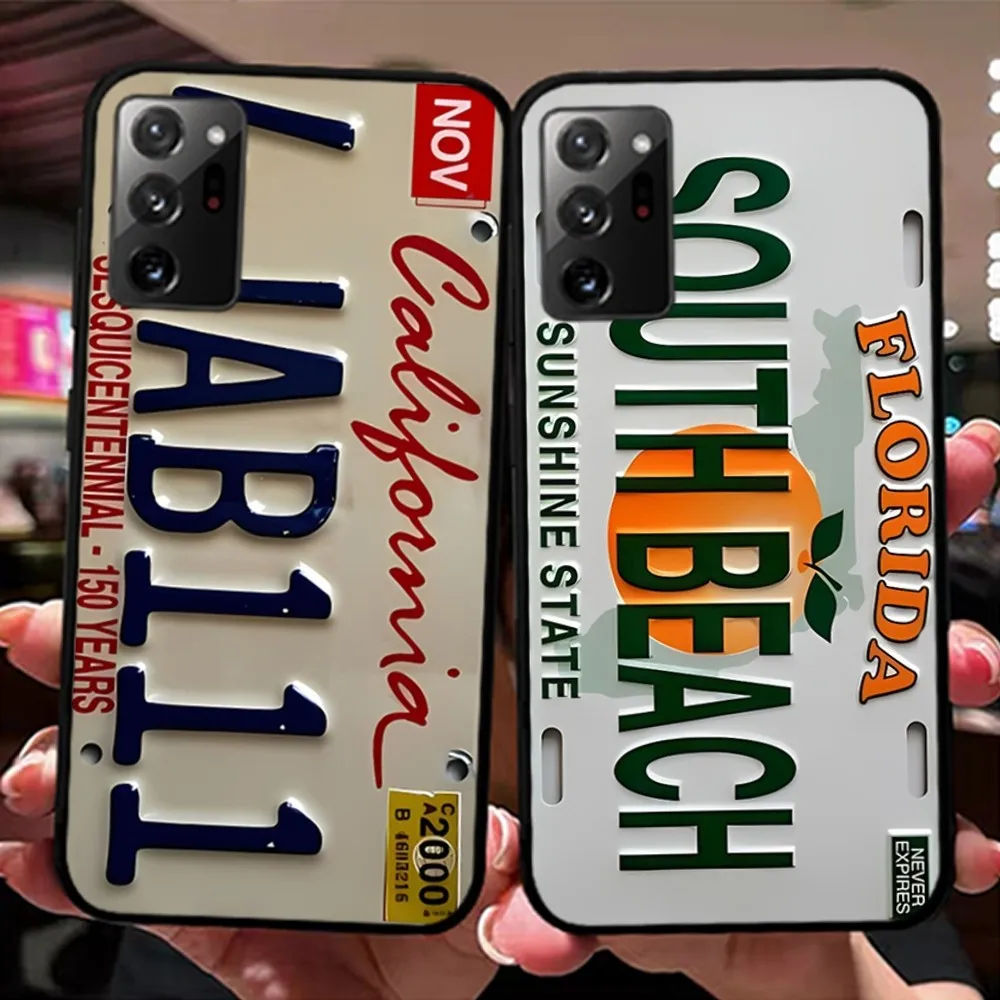 

Retro Funny License Plate Number Car Phone Case For Samsung Note 8 9 10 20 Pro Plus Lite M 10 11 20 30 21 31 51 A 21 22 42 02 03