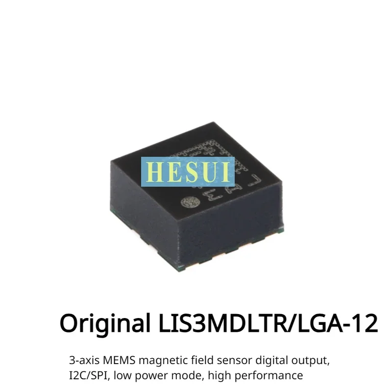 Original LIS3MDLTR LGA-12 3-axis MEMS magnetic field sensor digital output I2C/SPI low power consumption