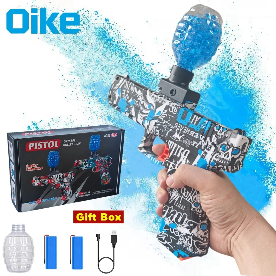 3.7V Electric Gel Ball Toy Gun Fully Automatic Gel Gun Blaster Parent-child Outdoor Shooting Game Kid Gift (Bullets Excluded)