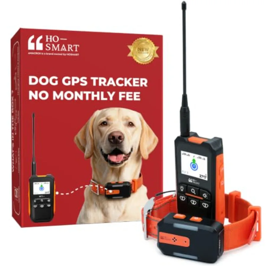 Dog GPS Tracker No Subscription, Off-Grid, Up to 3 Mile Long Range: Outdoor Use, Rugged Plastic, Black, Real-Time Location Trac