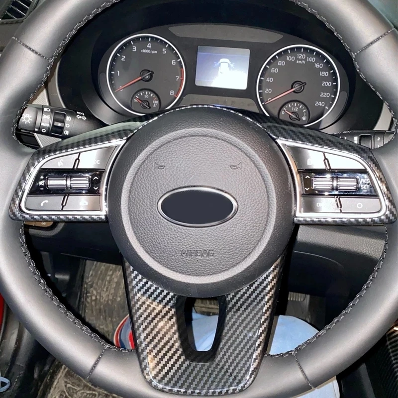 For Kia Seltos 2019 2020 2021 Window Switch Cover Trim Gear Shift Panel Water Cup Holder Cover ABS Carbon Interior Accessories