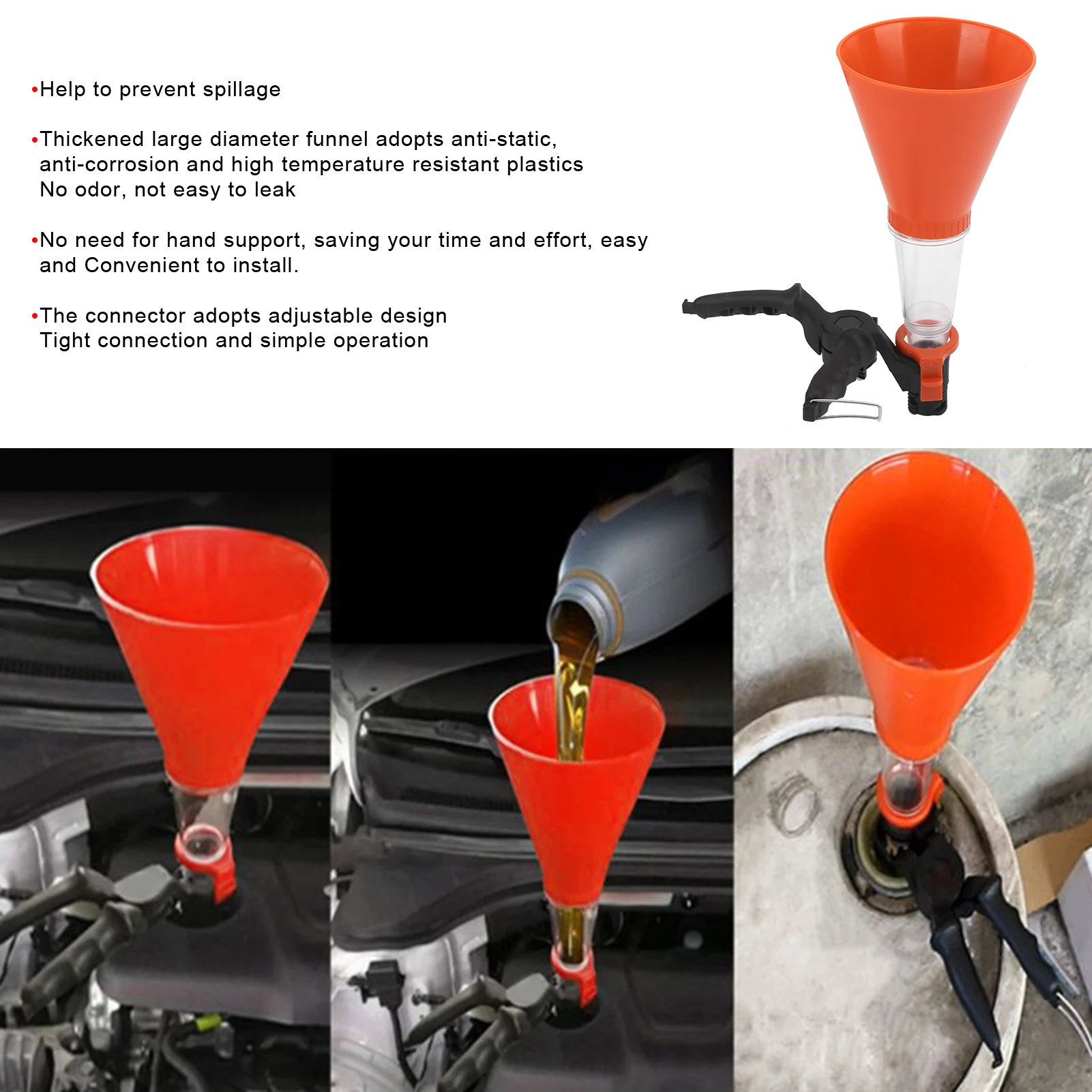 

Engine Oil Filling Kit Engine Oil Funnel Kit AntiStatic AntiCorrosion Automobile Hand Tool Oil Filler Funnel Tool